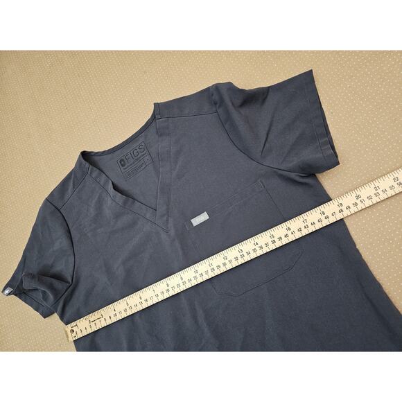 FIGS Shirt Womens Small Gray Heathered Pocket Scrub Top FW1000 V-Neck - Picture 6 of 8